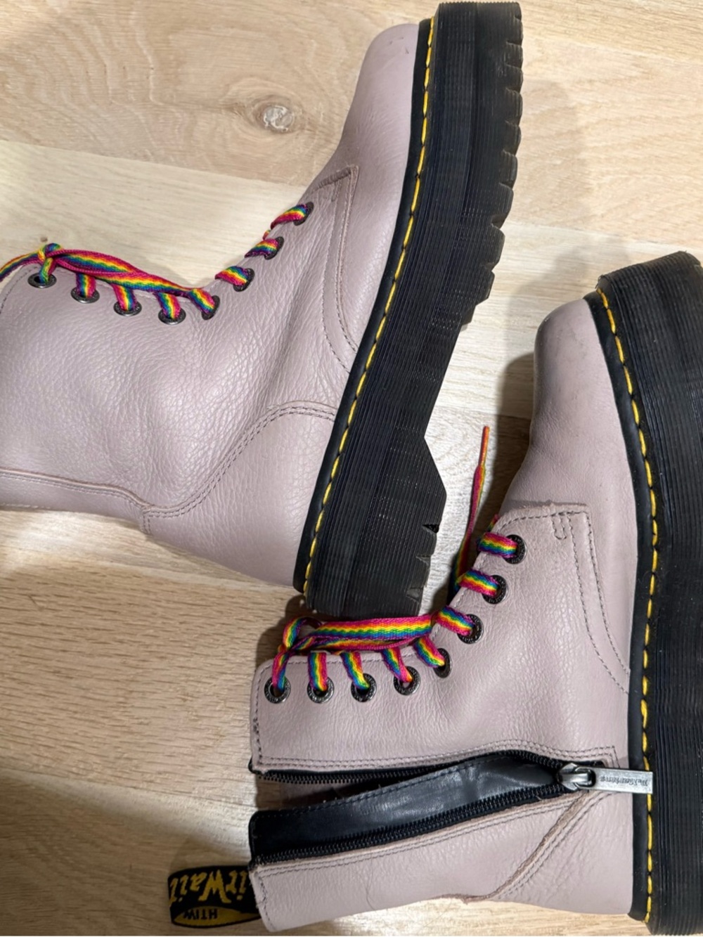Dr. Martens Gray Platform Lace-Up Boot - Picture 4 of 9